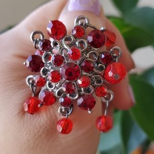 Red rhinestone ring